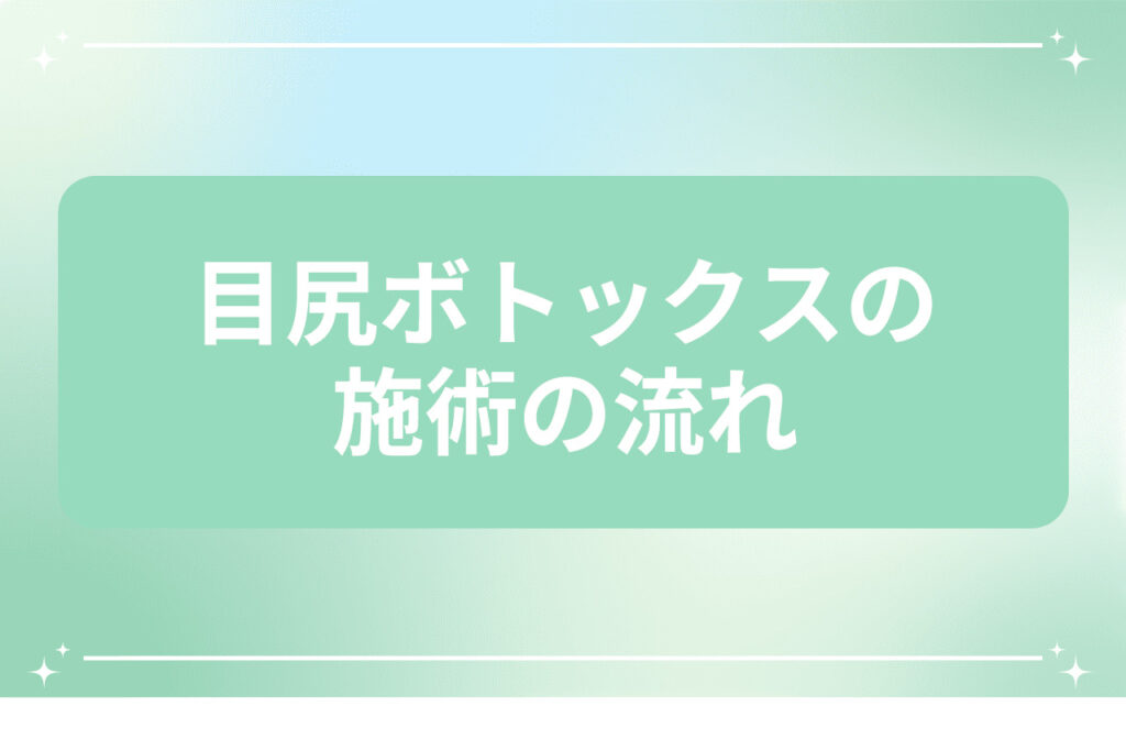 目尻ボトックスの施術の流れ