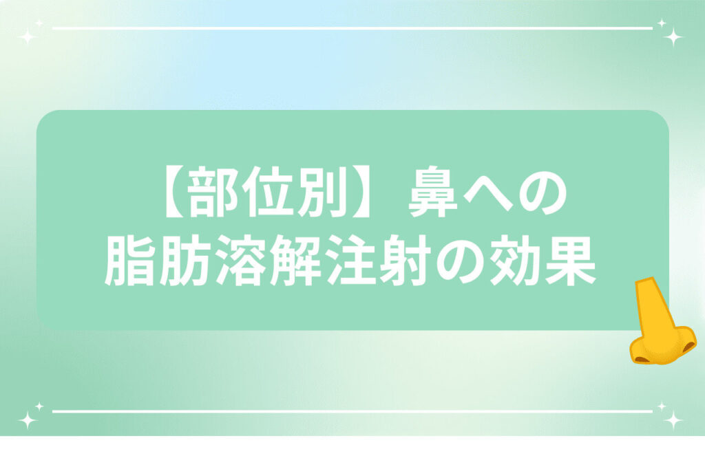 部位別に説明された鼻の脂肪溶解注射の効果
