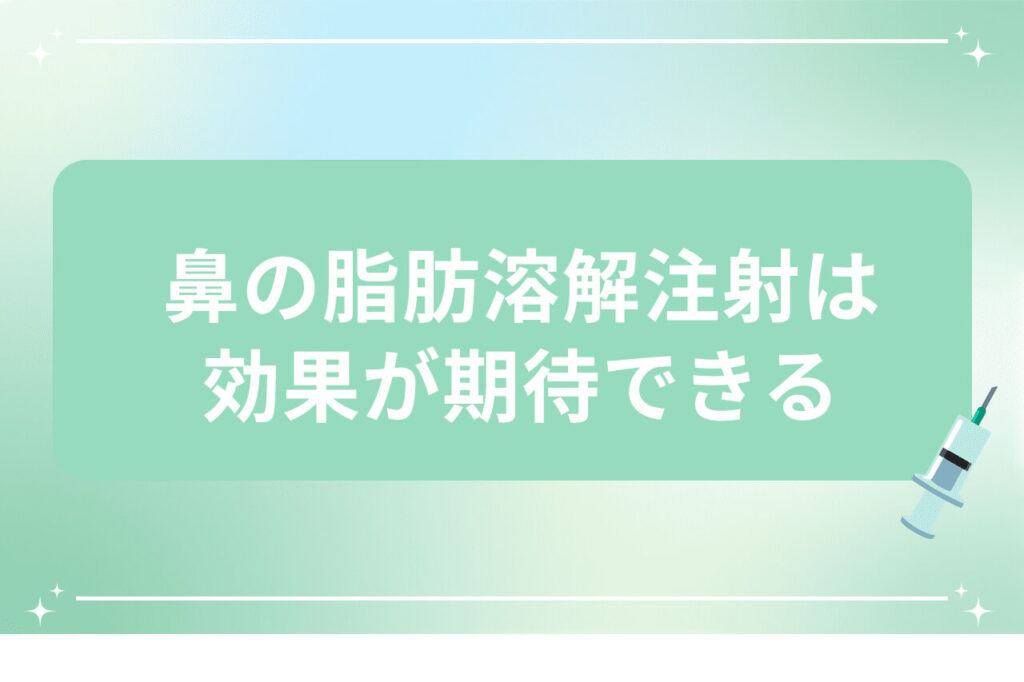 鼻の脂肪溶解注射の効果を伝えるテキスト画像