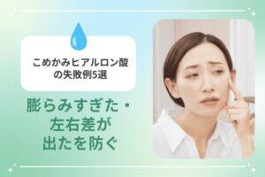こめかみのヒアルロン酸施術の失敗例について解説するイメージ