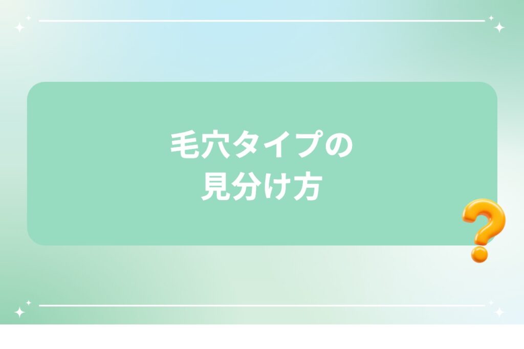 毛穴タイプの見分け方
