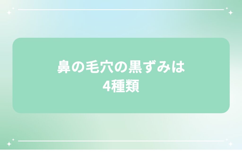 鼻の毛穴の黒ずみは4種類